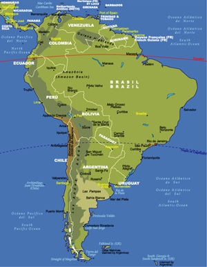 แผนที่อเมริกาใต้