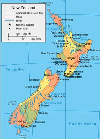 แผนที่นิวซีแลนด์